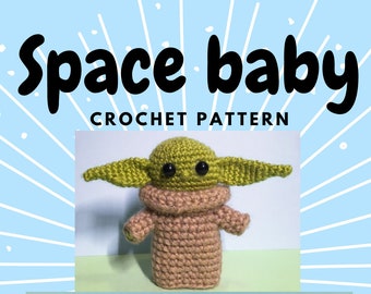 PDF crochet pattern Baby alien, simple DIY space baby amigurumi crochet toy green alien, gift for geek Pray for Ukraine digital file support