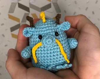 Kawaii dragon crochet toy cute pocket toy magic animal chibie cute desk buddy