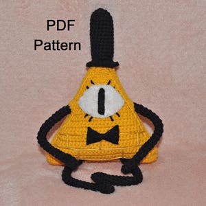 Pattern Yellow triangle, Evil triangle or just Bill, crochet PDF Pattern, Simple DIY amigurumi Cypher Pray for Ukraine digital file support