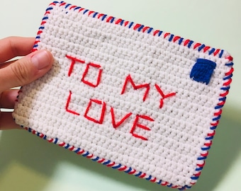 Valentine gift Love Letter Envelope simple crochet PDF pattern, special gift, cute love message, romantic gift, DIY Pray for Ukraine