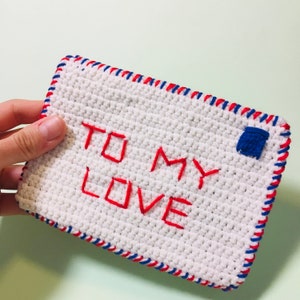 Regalo de San Valentín Carta de amor Sobre patrón PDF de ganchillo simple, regalo especial, lindo mensaje de amor, regalo romántico, DIY Orar por Ucrania