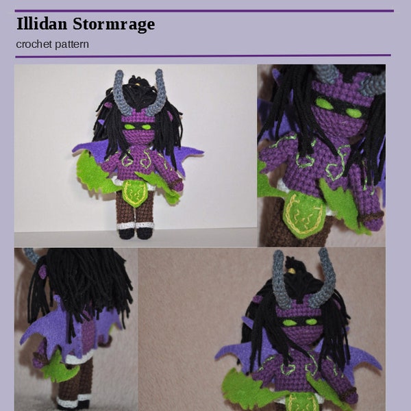 PDF pattern Dark Elf, Illidan, simple DIY, crochet pattern elf, amigurumi, toy gift for geek Pray for Ukraine war craft digital file support