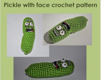 Pdf crochet pattern Pickle with face from cartoon picke with eyes amigurumi DIY Pray for Ukraine