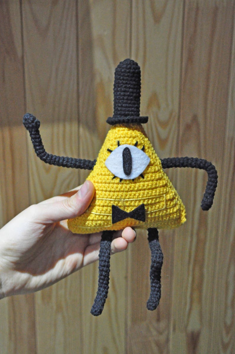 Pattern Yellow triangle, Evil triangle or just Bill, crochet PDF Pattern, Simple DIY amigurumi Cypher Pray for Ukraine digital file support image 3