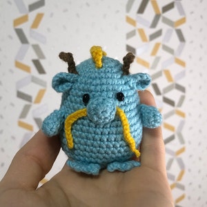 Kawaii dragon crochet toy cute pocket toy magic animal chibie cute desk buddy image 4