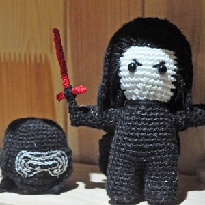 Kylo crochet amigurumi toy, dad from daughter gift, geek, room decor for fans, space warrior, may the force be with you image 3