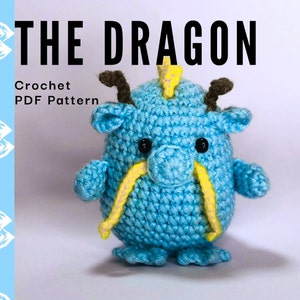 Tiny kawaii dragon crochet pattern magic animal amigurumi DIY image 1