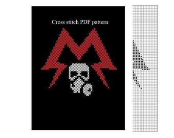 PDF pattern Metro inspired cross stitch picture metro game Cross Stitch Modern cross stitch Metro 2035 Pray for Ukraine 2022