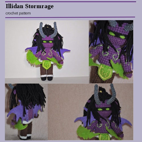 PDF pattern Dark Elf, Illidan, simple DIY, crochet pattern elf, amigurumi, toy gift for geek Pray for Ukraine war craft digital file support