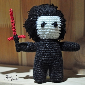 Kylo crochet amigurumi toy, dad from daughter gift, geek, room decor for fans, space warrior, may the force be with you image 1
