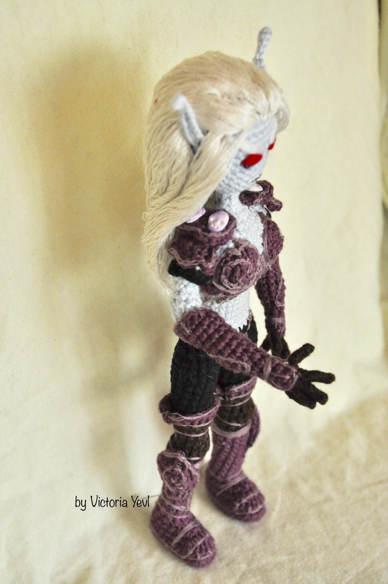 Dark Lady toy, amigurumi, Queen of the elfs, shadow lands, Lady Sylvanas action toy figure best gift ever for dad gamer friend geek image 4