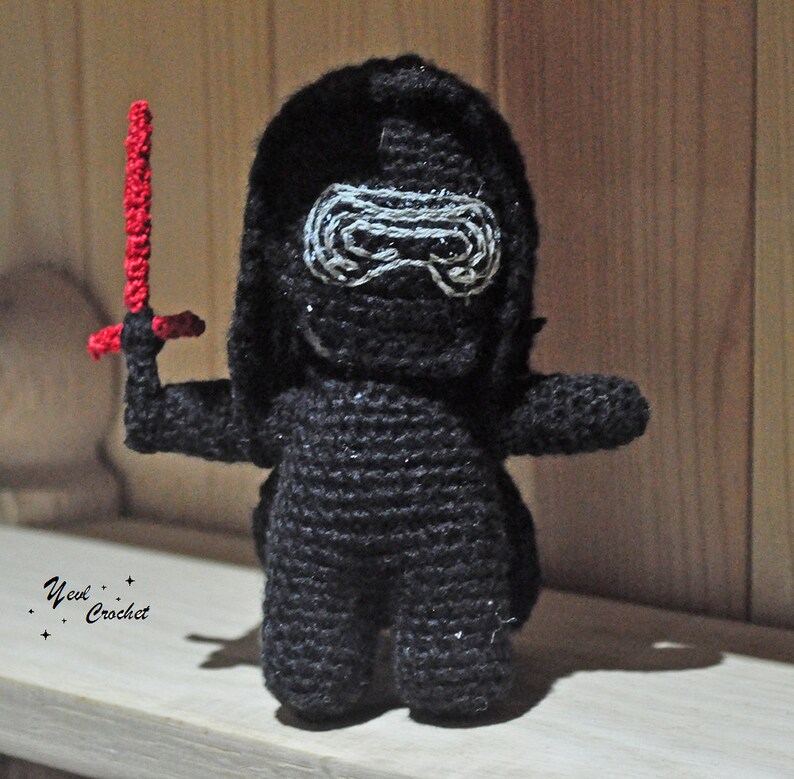 Kylo crochet amigurumi toy, dad from daughter gift, geek, room decor for fans, space warrior, may the force be with you image 2