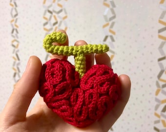 Anime fantasy heart devil fruit crochet kawaii toy