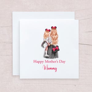 Carte imprimée personnalisée pour la fête des mères Maman Minnie Mouse, maman, bonne 1ère carte pour la fête des mères