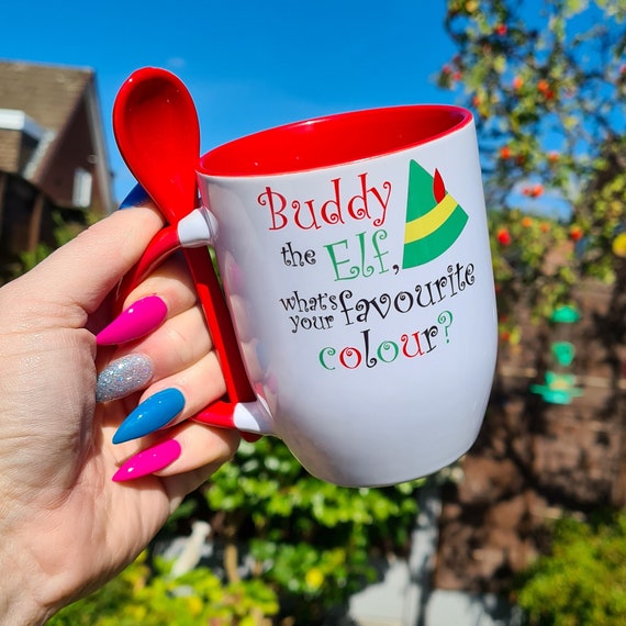 Buddy the Elf Coffee Mug Santa's Coming I KNOW HIM Christmas Movie