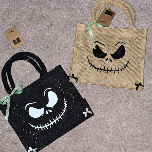 Jack Skellington Bag -Nightmare Before Christmas Gift Bag - Halloween Trick or Treat Bag - Disney Bag