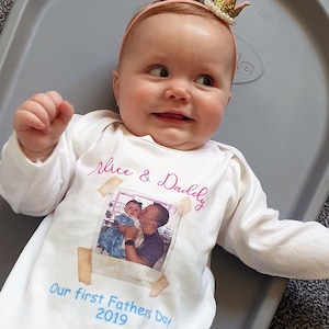 Personalised Fathers Day Baby Top - Perfect for First Fathers Day Gift and for New Dad's - Fathers Day Babygrow