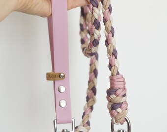 Dog leash - Bi-material - Paracord braiding and TPU handle