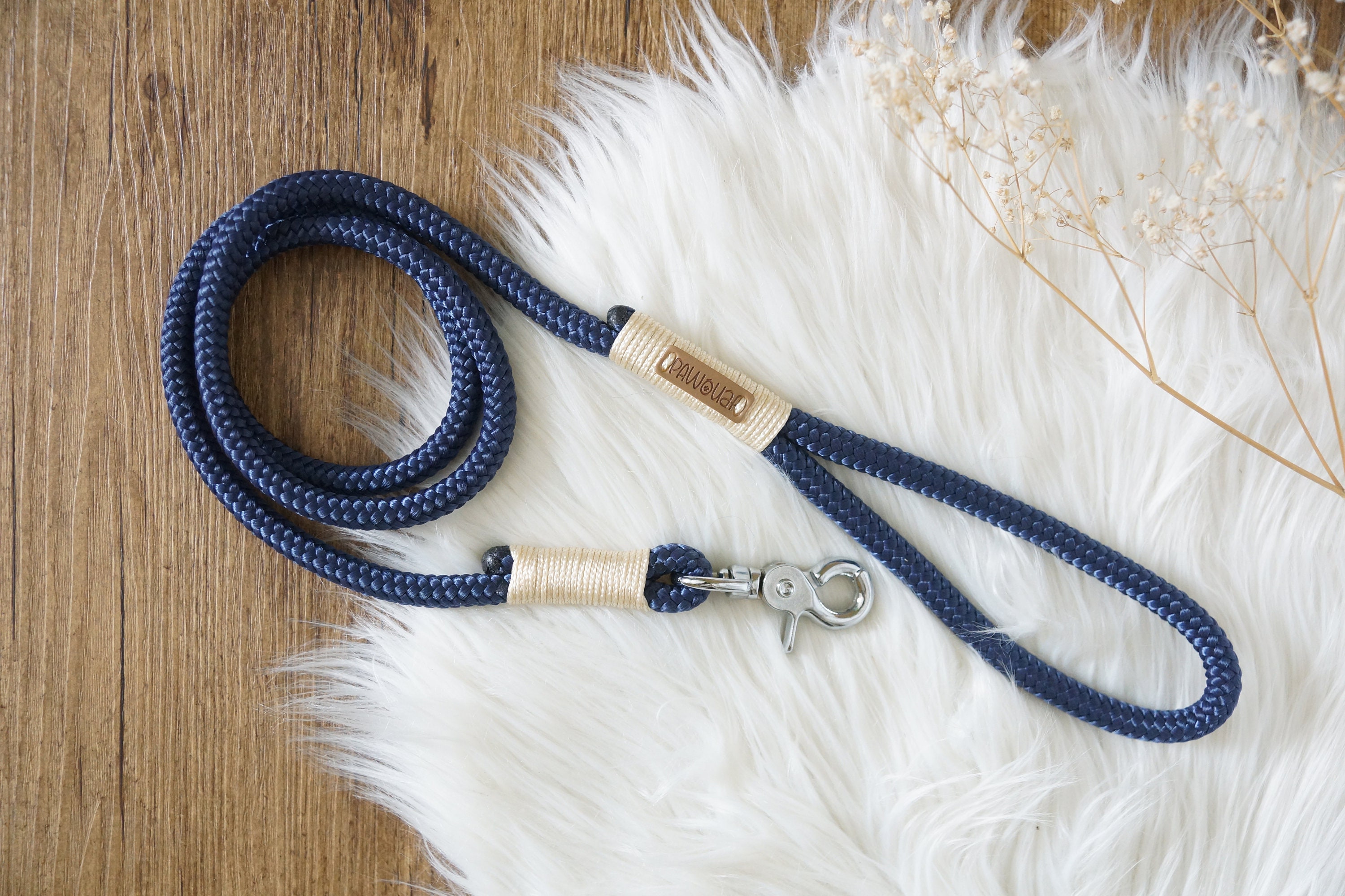 Laisse Pour Chien - Bleu Marine/Laisse en Corde Multipositions ou Simple Paracorde Dog Leash Accesso