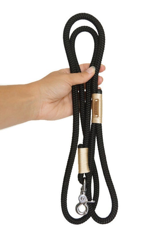 Laisse Pour Chien - Noire Personnalisable/Laisse en Corde 3 Points ou Simple Paracorde Escalade Acce