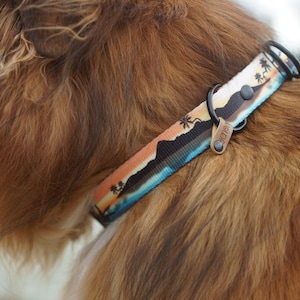 Dog collar adjustable -Tahiti landscape