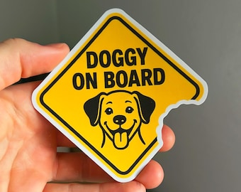 Adesivo per auto "Doggy On Board": divertente adesivo per cani per gli amanti degli animali