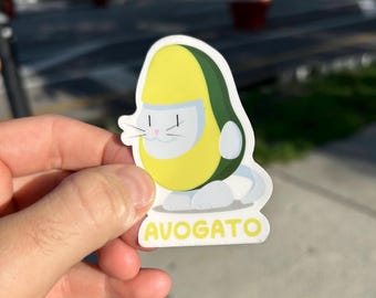 Adesivo Avogato: Adesivo con gioco di parole tra gatto e avocado