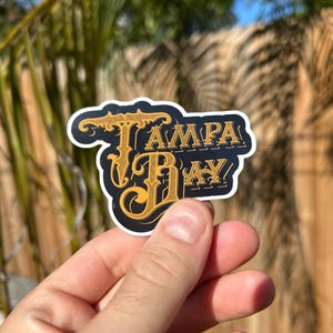 Retro Tampa Bay Sticker – Vintage Florida Vinyl Decal for Locals, Tampa Pride Sticker for Water Bottles, Laptops, Coolers