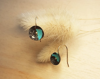 Cosmic Earrings small turquoise and gold