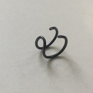 Oxidised Black sterling silver Ear Cuff. No piercing, Minimal, contemporary, simple, urban, stylish, to wear on lower cartilage. (Conch)