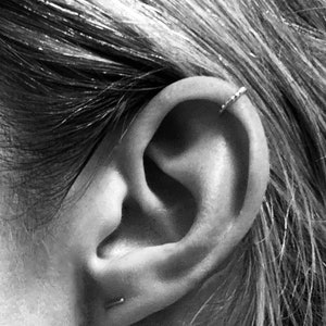 Ear Cuff para hélice alta, sin perforaciones, diminuto, mínimo de plata esterlina,