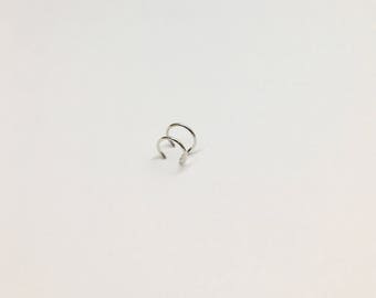 XS Sterling Silver Ear Cuff. No piercing. Minimal, contemporary, simple, urban, stylish, to wear on upper cartilage