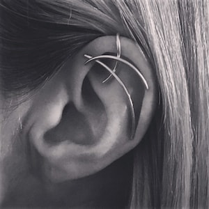 High Helix Ear Cuff from Mangrove Collection, no piercing, silver ear cuff