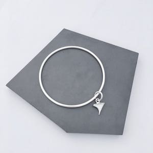 Urban Bloom rose thorn bangle, rock, minimal, contemporary, silver