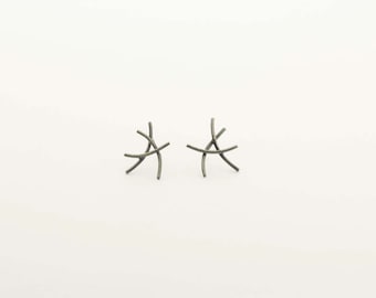 Baby Mangrove Collection stering silver studs with a black oxidised finish