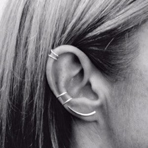 Individual Slice ear climber, earring, sterling silver, Minimal, Contemporary, Modern, image 1