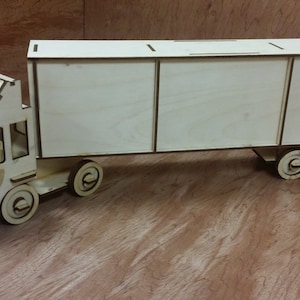 Laser Cut Wooden Model Kit Semi Truck Lorry Cabover Ages 8+. Customization available! FREE US SHIPPING!
