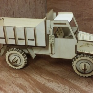 Laser Cut Wooden Model Kit Dump Truck Ages 8+. Customization available! FREE US SHIPPING!