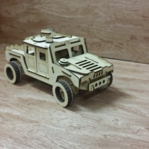 Laser Cut Wooden Model Kit Humvee Hummer Truck Ages 8+. Customization available! FREE US SHIPPING!