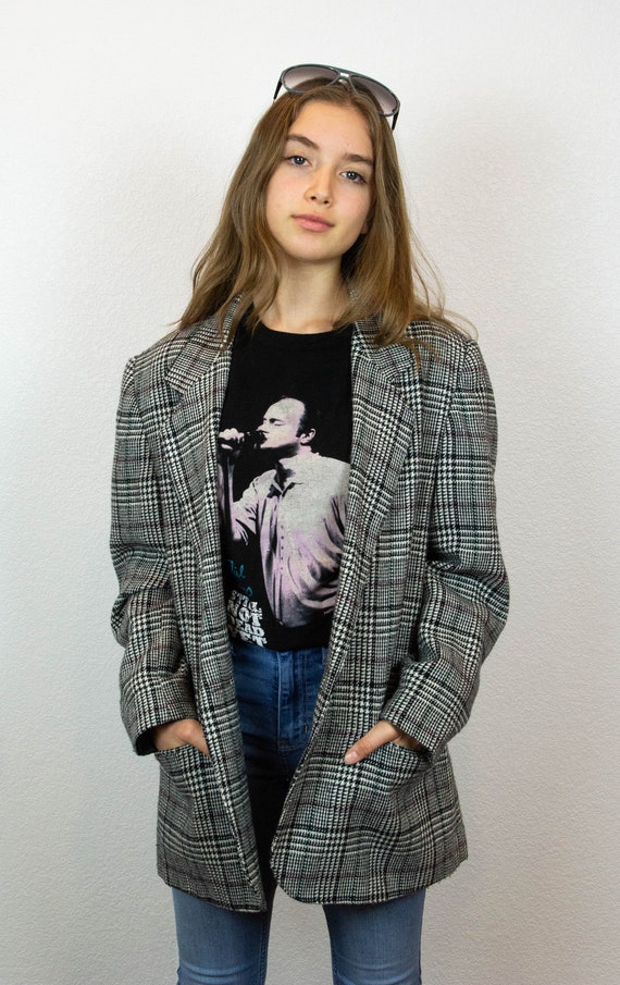 80s Houndstooth Sport Coat / Vintage Houndstooth S