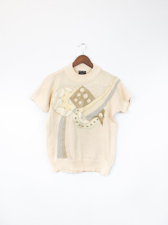 80s Vintage Pierre Cardin Geometric Patchwork Swea