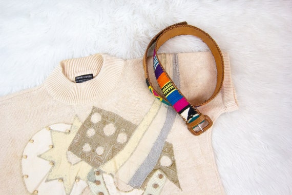 80s Vintage Pierre Cardin Geometric Patchwork Swea