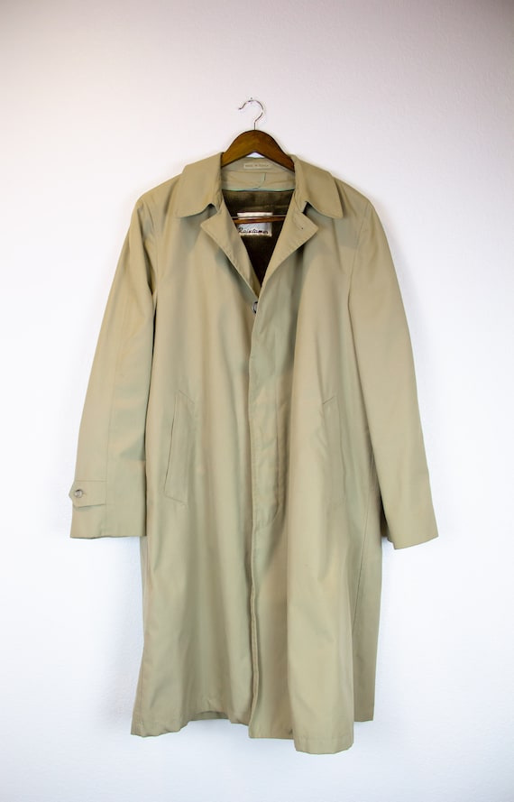 Lined Trench Rain Coat / Vintage Unisex Trench Coa