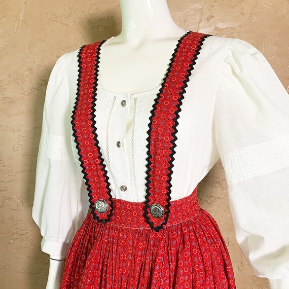 VTG 40s RARE Lanz 2Pc Dirndl Skirt Dress Set XS - image 9