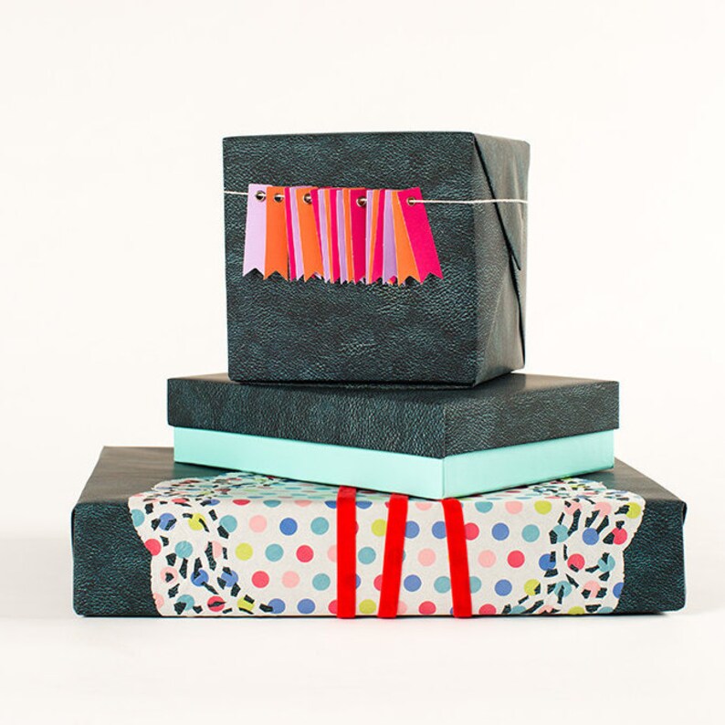 Indigo Hyde Leather Luxury Wrapping Paper Etsy