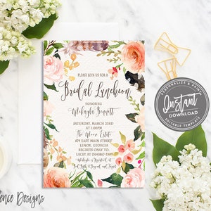 Bridal Luncheon Invitation Printable Bridal Luncheon Invite - Etsy