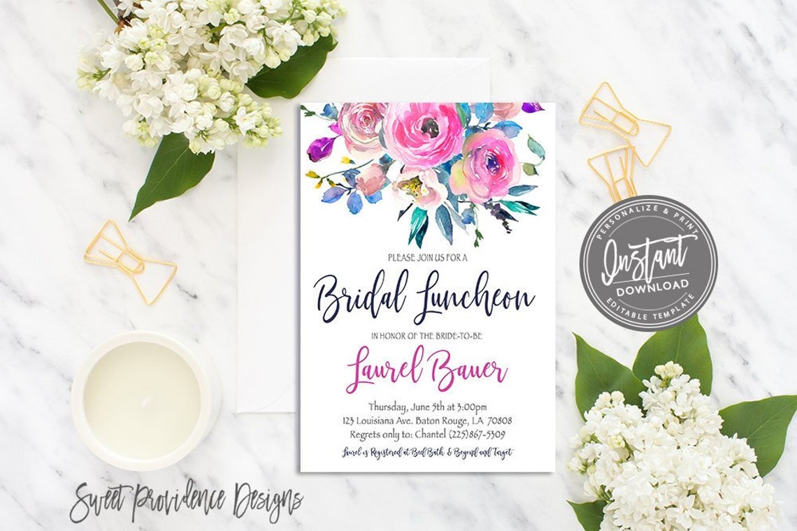 Bridal Luncheon Invitation / Printable Bridal Luncheon Invite/ - Etsy