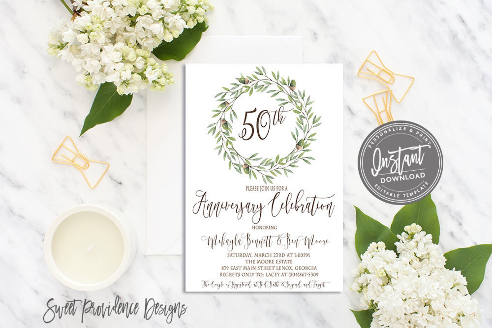 50th Anniversary Invitation Anniversary Invitation Simple - Etsy