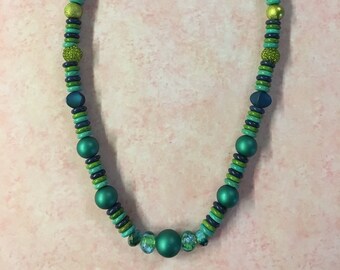 Green - No Wait Blue Necklace