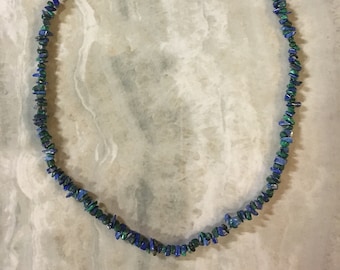 Malachite and Lapis Chip Necklace